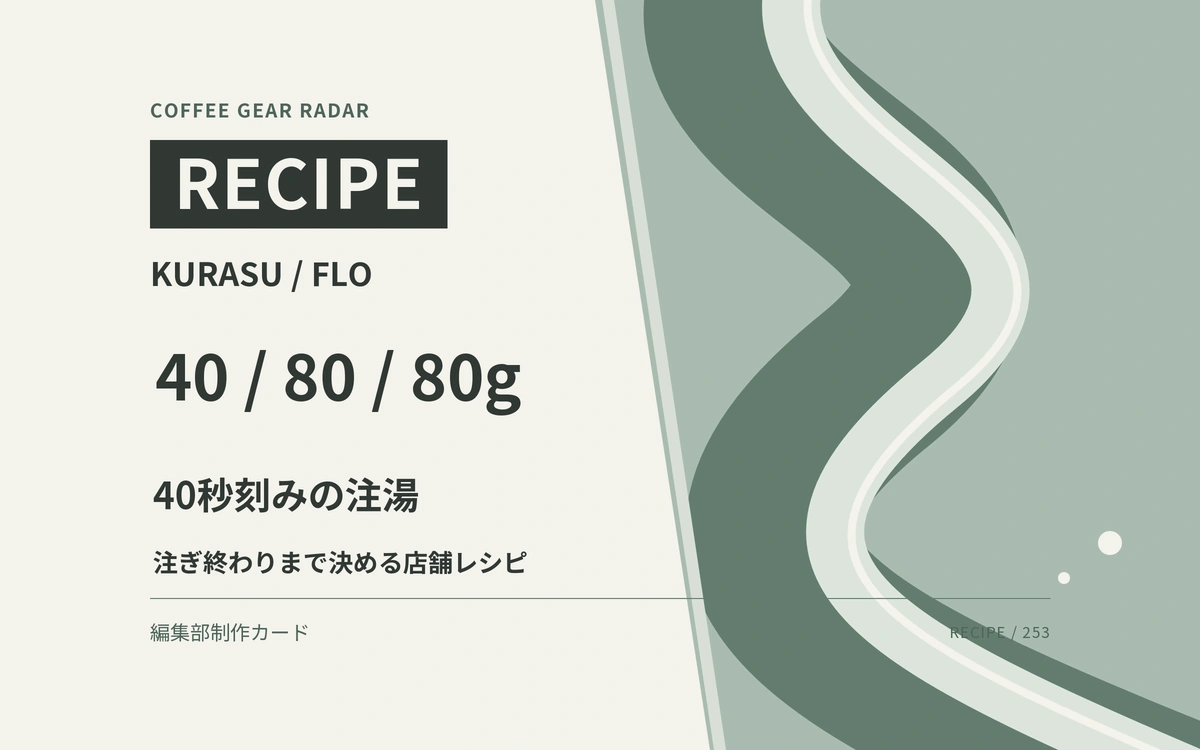 40・80・80gを40秒刻みで。KurasuのFLO店舗レシピは「注ぎ終わり」まで決めている